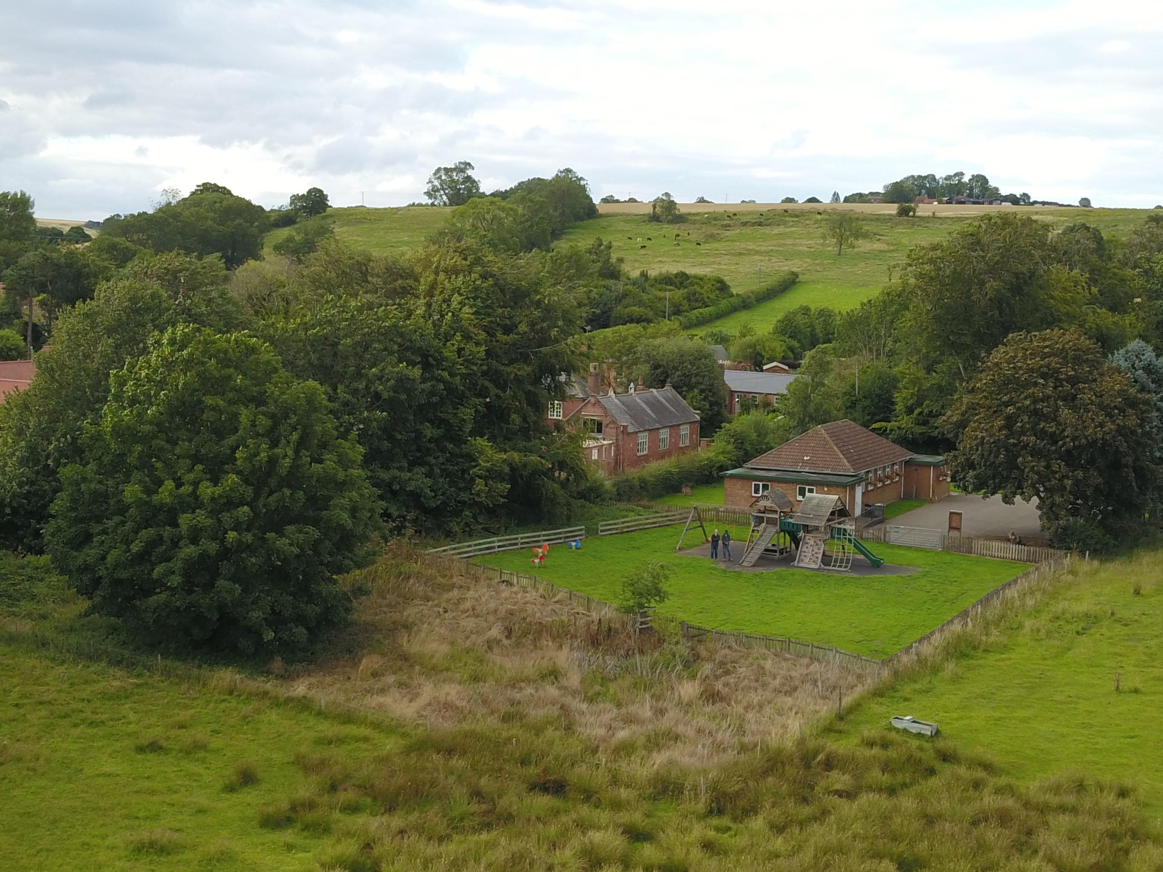 Aerial view of the old play area